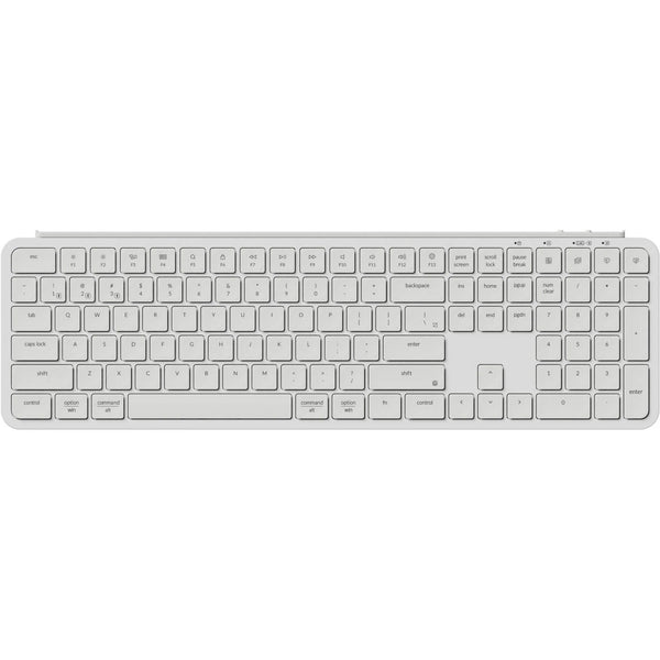 Keychron b6 pro ultra-slim toetsenbord (wit, us lay-out (qwerty), scissor switches, 100%, abs, 2.4 ghz | bluetooth 5.2 | usb-c)