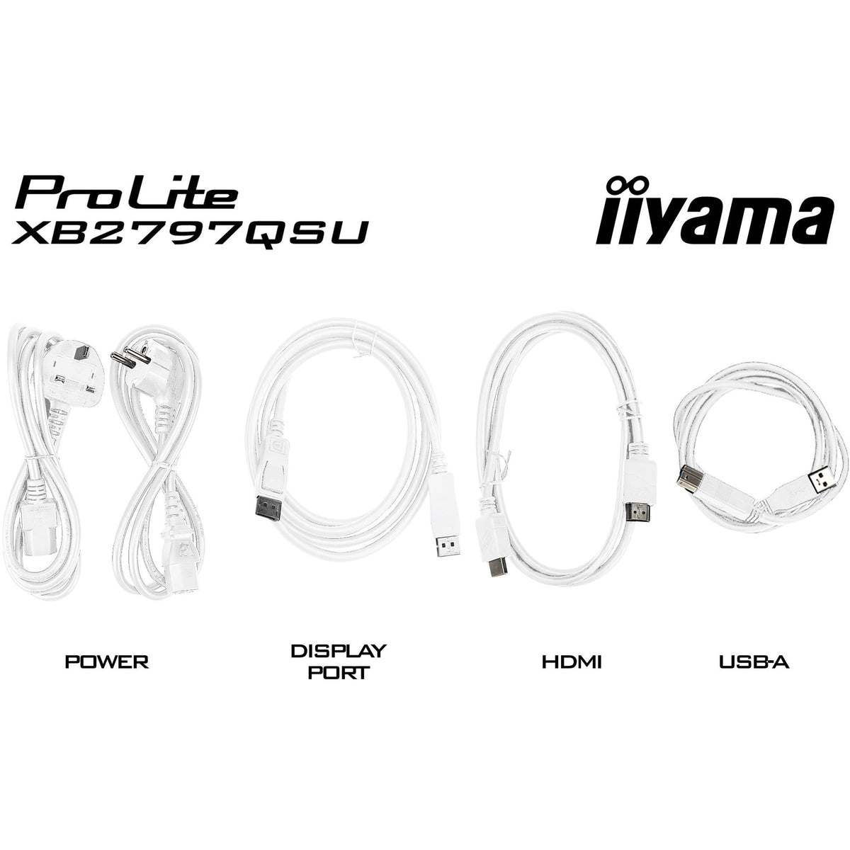 Iiyama prolite xb2797qsu-w1 27 monitor (wit (mat), hdmi, displayport, usb, audio)