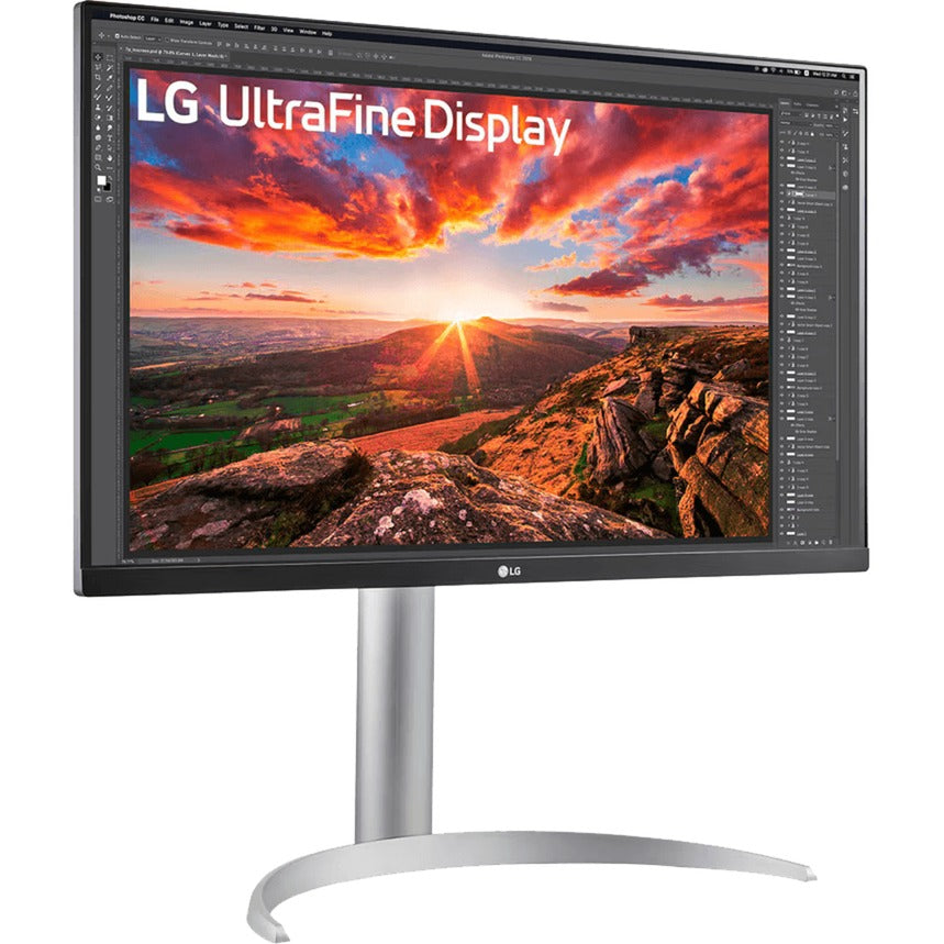 Lg ultrafine 27up850k-w 27 4k uhd monitor (zilver zwart, 2x hdmi, displayport, 2x usb-a, usb-c)