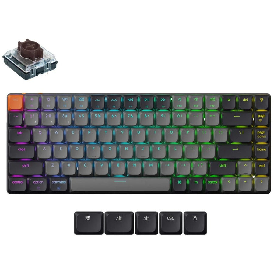 Keychron k3 qmk-b3 rgb mechanisch toetsenbord (zwart, us lay-out (qwerty), mechanical brown, 80% (tkl), rgb leds, abs keycap, usb-c | bluetooth 5.2)
