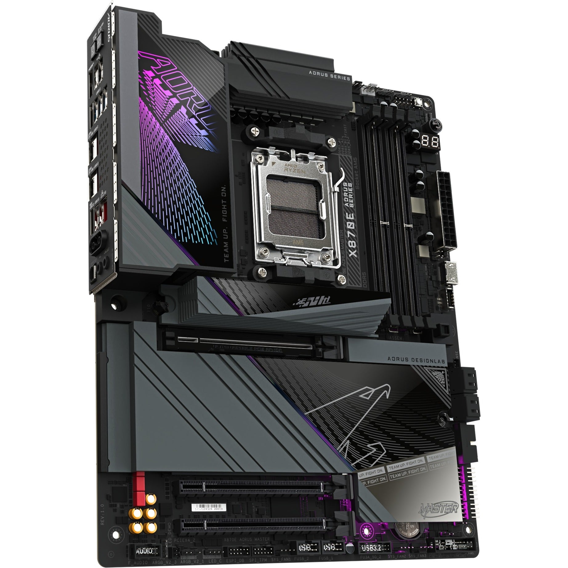 Gigabyte x870e aorus master socket am5 moederbord (zwart, raid, 5 gb-lan, wi-fi 7, bt, sound, atx)