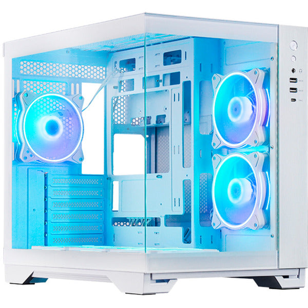 Chieftec visio midi tower behuizing (wit | 2x usb-a | 1x usb-c | rgb | tempered glass)