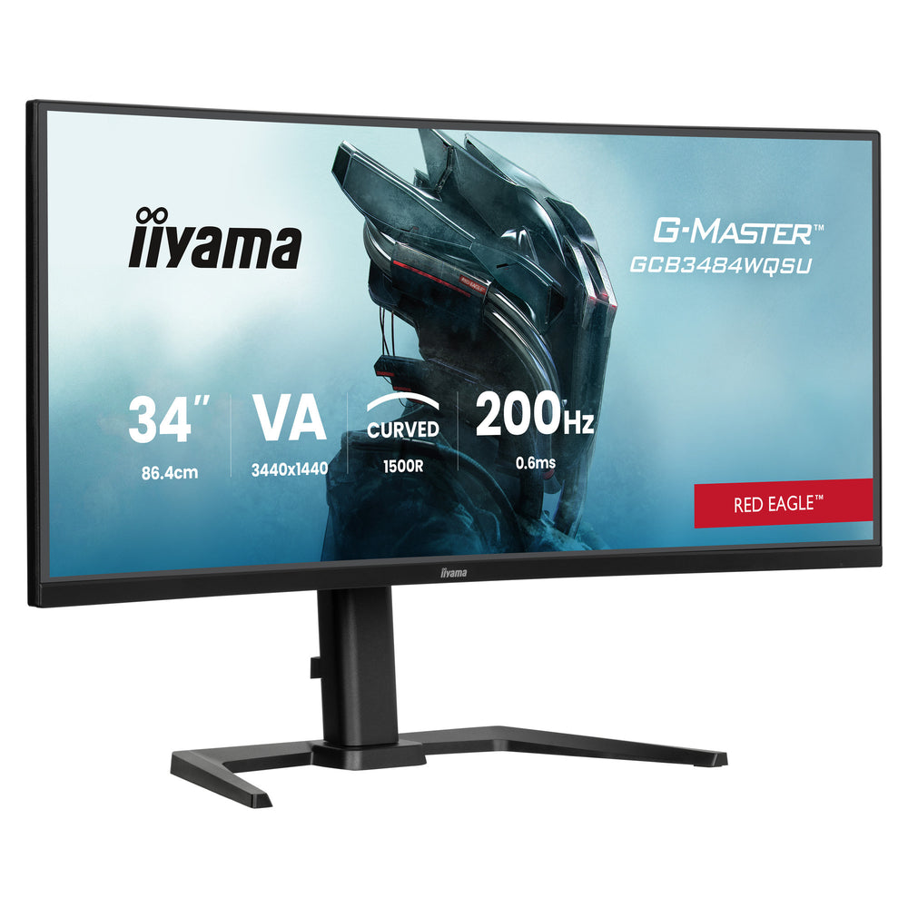 Iiyama g-master red eagle gcb3484wqsu-b2 34 curved ultrawide gaming monitor (zwart, hdmi, displayport, usb, audio, amd free-sync, dual mode)