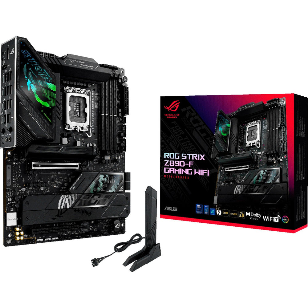 Asus rog strix z890-f gaming wifi socket 1851 moederbord (zwart, raid, 2.5gb-lan, wi-fi 7, bt, sound, atx)