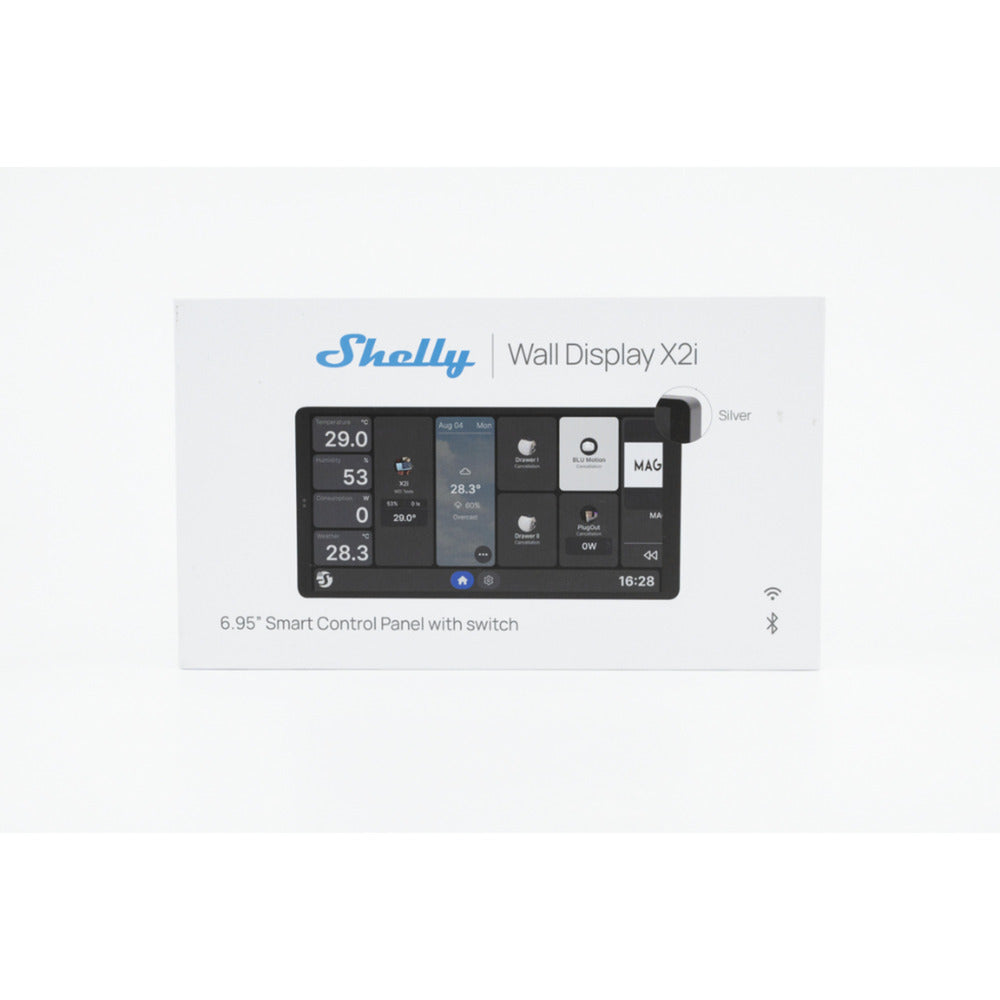 Shelly wall display x2i bedieningspaneel (zilver, touchscreen, wi-fi 6, bluetooth 5.4)