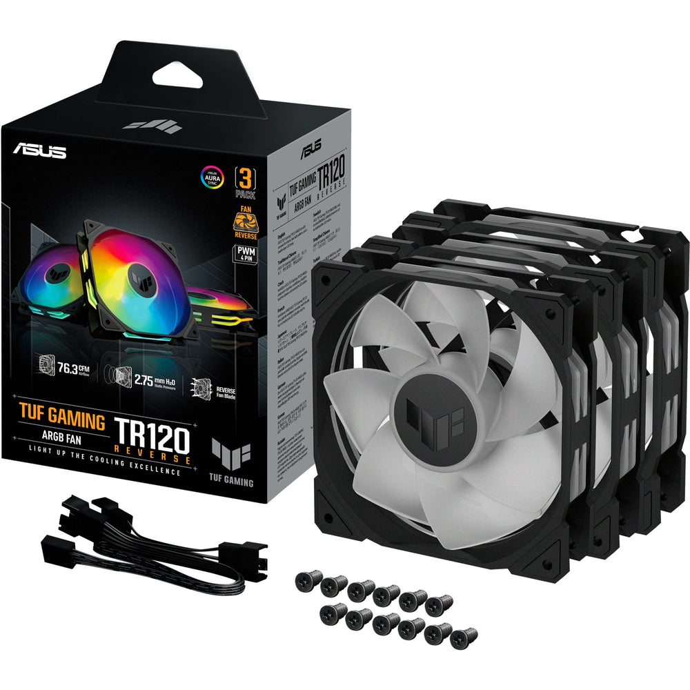 ASUS TUF Gaming TR120 ARGB Reverse fanpakket, 3 stuks