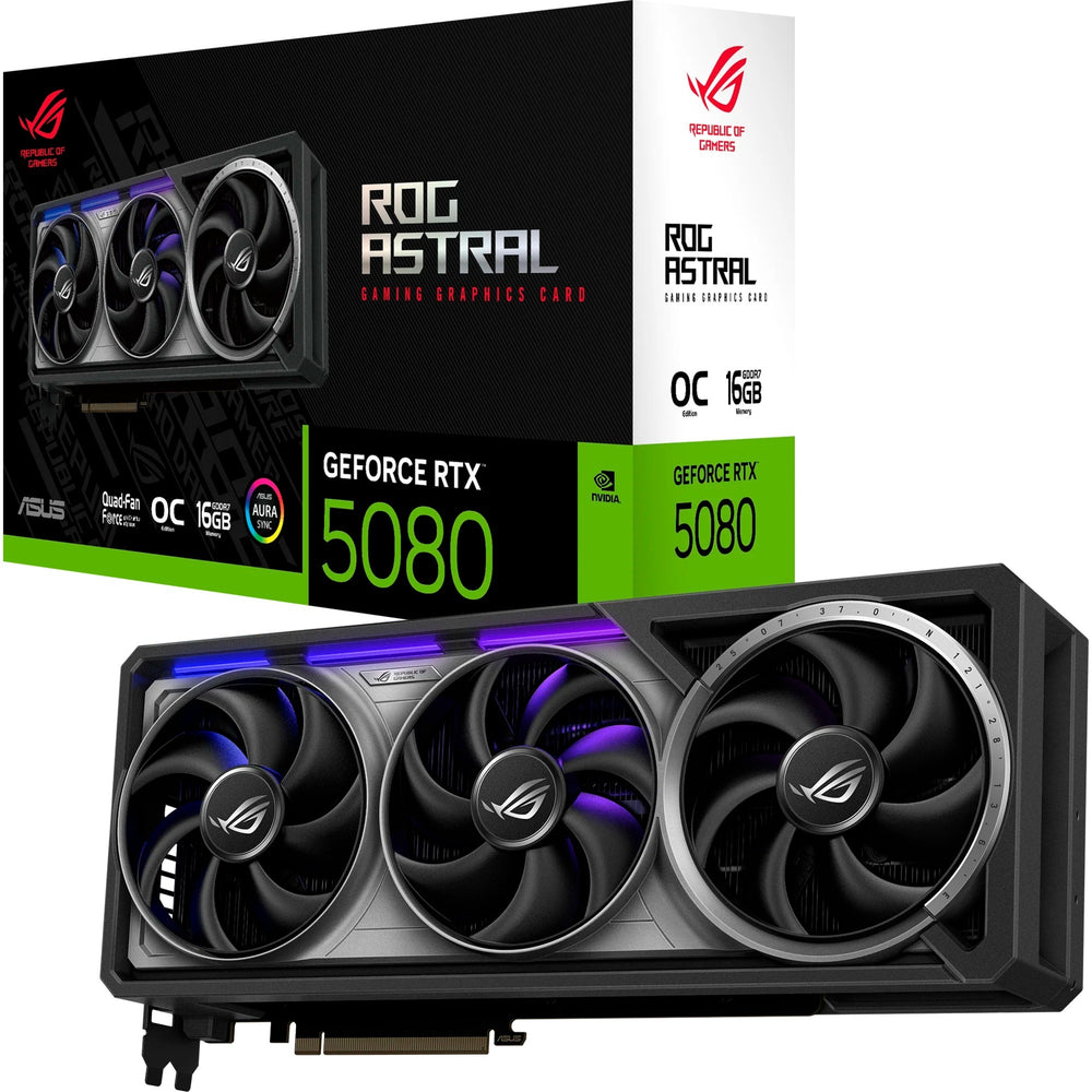 Asus rog astral geforce rtx 5080 oc grafische kaart (3x displayport, 2x hdmi 2.1, dlss 4)