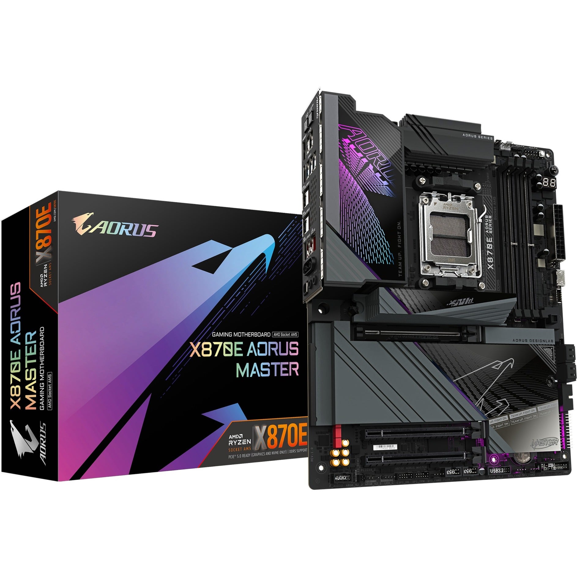 Gigabyte x870e aorus master socket am5 moederbord (zwart, raid, 5 gb-lan, wi-fi 7, bt, sound, atx)