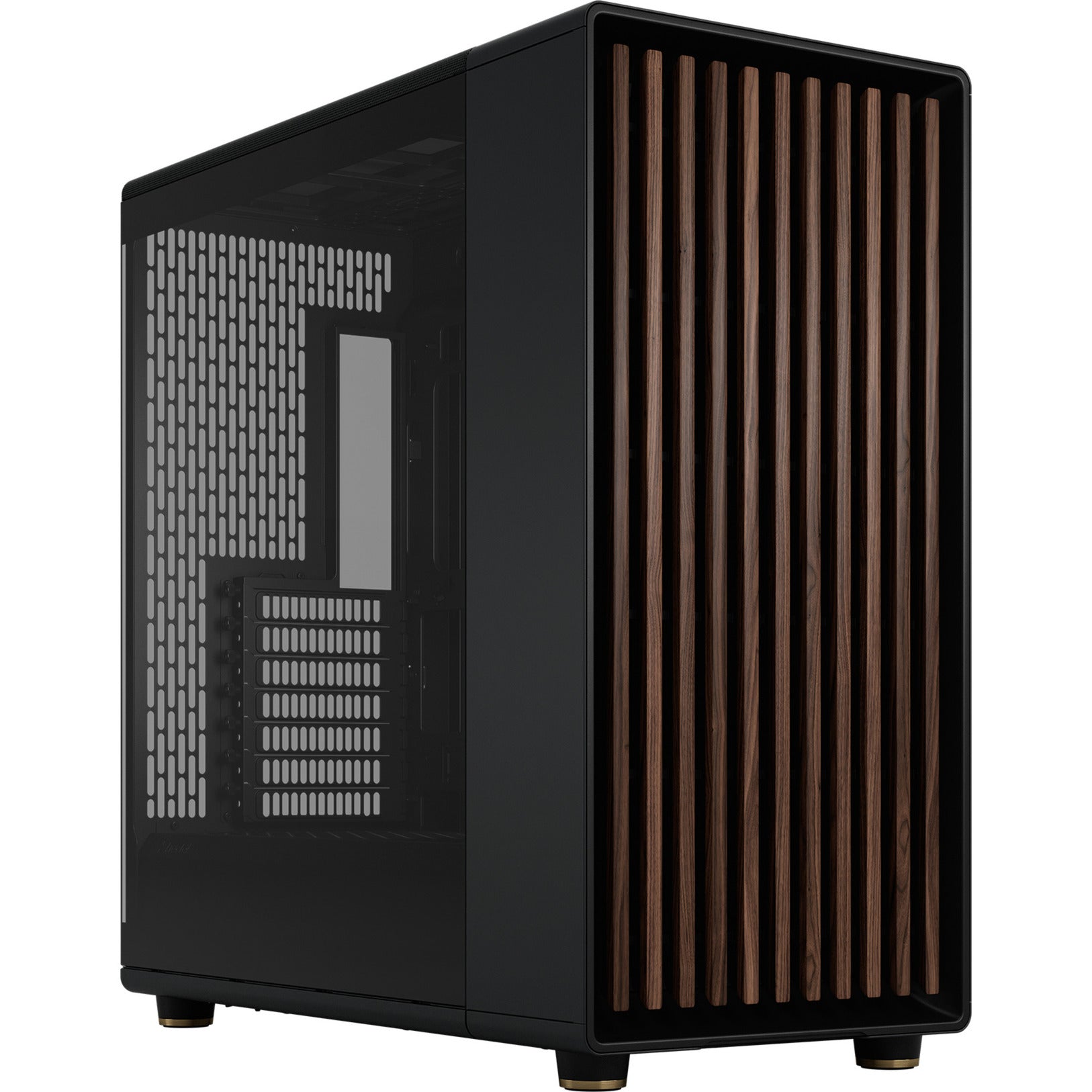 Fractal design north xl rc charcoal black tg dark midi tower behuizing (zwart houtkleur | 2x usb-a | 1x usb-c | tempered glass)