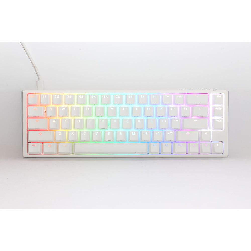 Ducky one 3 classic pure white sf rgb mechanisch toetsenbord (wit, us lay-out (qwerty), cherry mx brown, 65%, rgb leds, double-shot pbt, hot-swappable, quack mechanics)