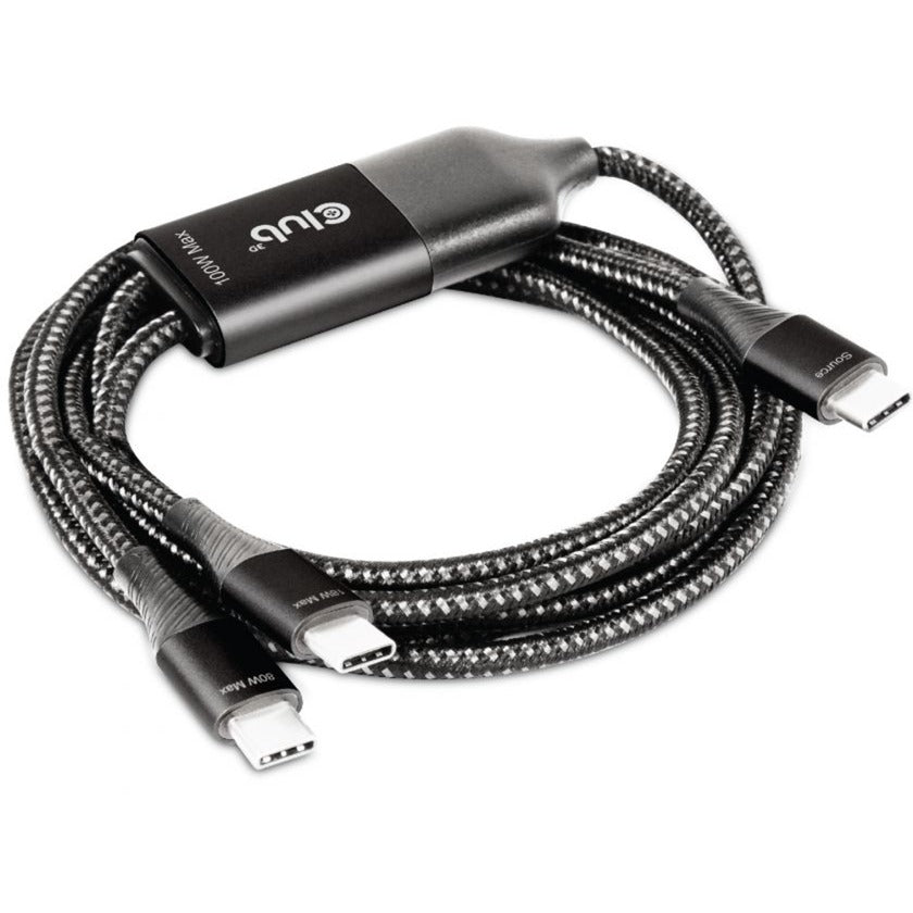 Club 3d usb-c naar 2x usb-c splitterkabel (zwart, 1,83 meter, 100 w)