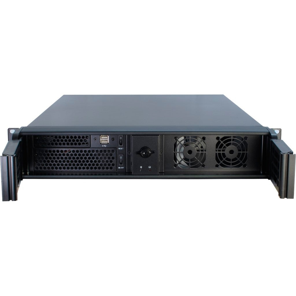 Inter-tech 2u-2098-sl rack behuizing (zwart | 2x usb-a)