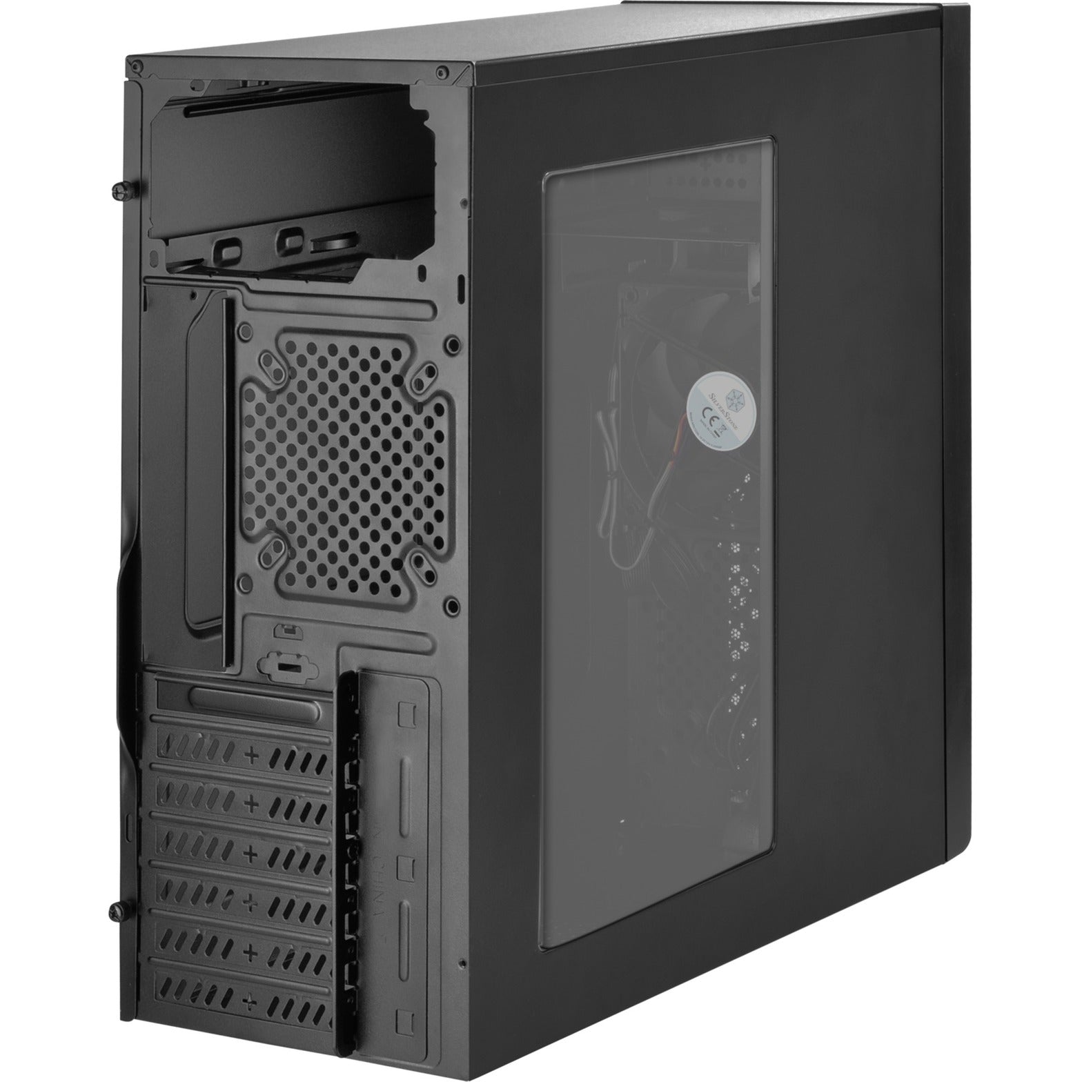 Silverstone sst-ps13b midi tower behuizing (zwart | 2x usb-a)