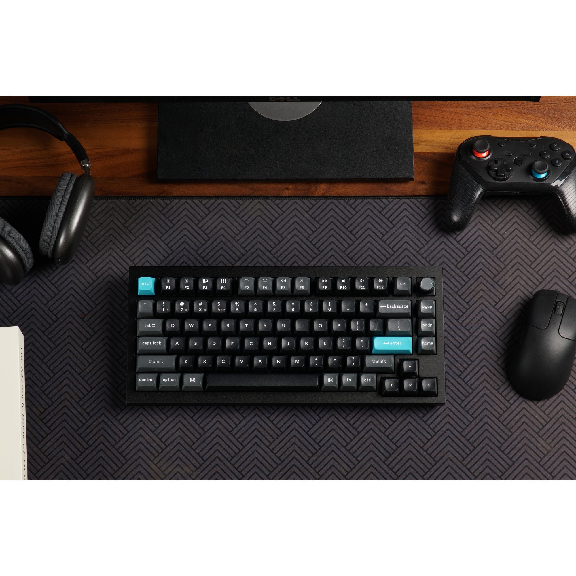 Keychron q1 ultra-m3 8k wireless custom mechanical keyboard (zwart, us lay-out (qwerty), silk pom brown, 75%, rgb, hot swap, 8k, 2.4 ghz | bluetooth 5.2 | usb-c)