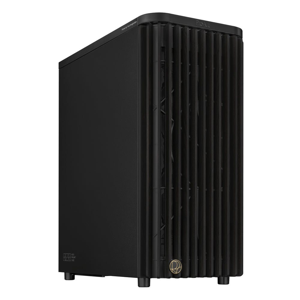 Asus proart pa401 wood edition - metal panel midi tower behuizing (zwart | 2x usb-a | 1x usb-c)