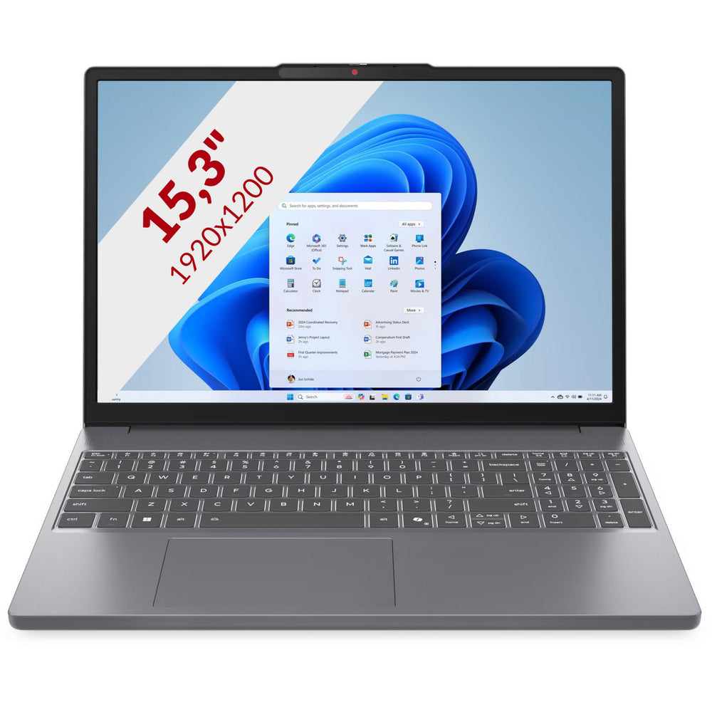 Lenovo ideapad slim 3 15irh10 (83k100tbmh) 15.3 laptop (grijs | core i5-13420h | intel uhd graphics | 24 gb | 512 gb ssd)