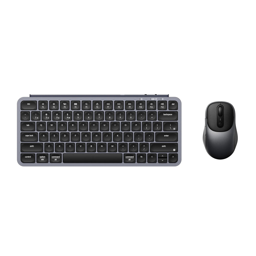 Keychron b1 pro keyboard and bm24 mouse wireless combo desktopset (grijs, us lay-out (qwerty), scissor switches, 75%, 100 - 2400 dpi, abs keycaps, 2.4 ghz | bluetooth | usb)