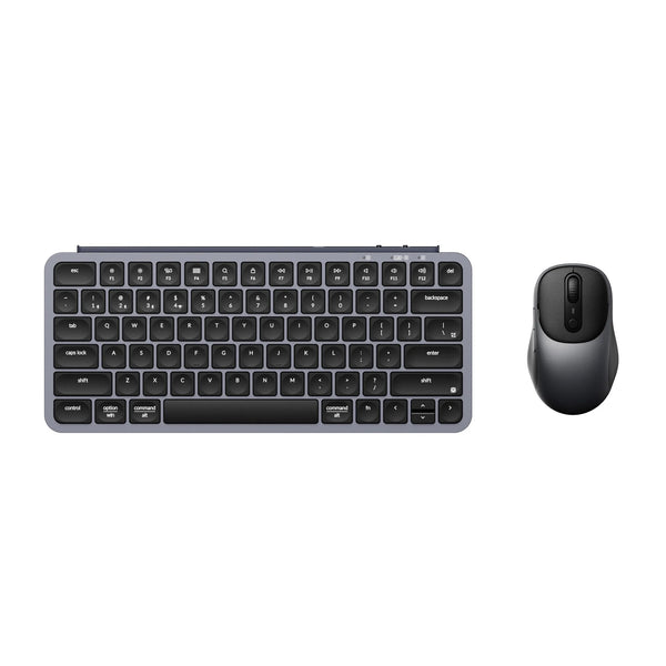 Keychron b1 pro keyboard and bm24 mouse wireless combo desktopset (grijs, us lay-out (qwerty), scissor switches, 75%, 100 - 2400 dpi, abs keycaps, 2.4 ghz | bluetooth | usb)