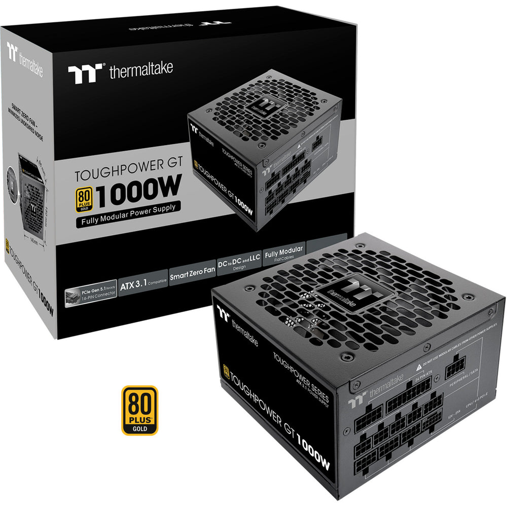 Thermaltake toughpower gt modulaire 1000 watt voeding (zwart, 5x pcie)