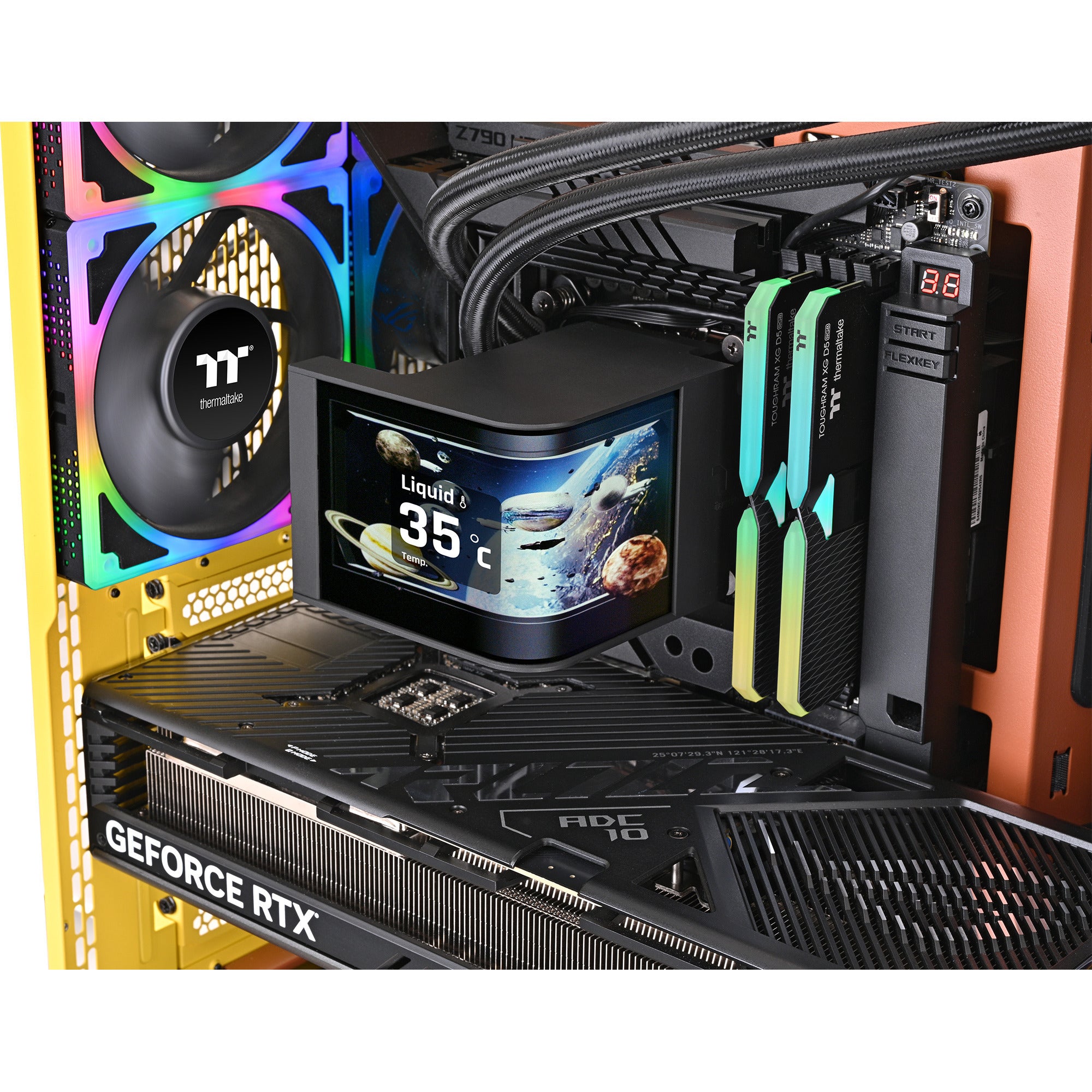 Thermaltake magcurve 360 ultra argb sync aio liquid cooler waterkoeling (zwart)