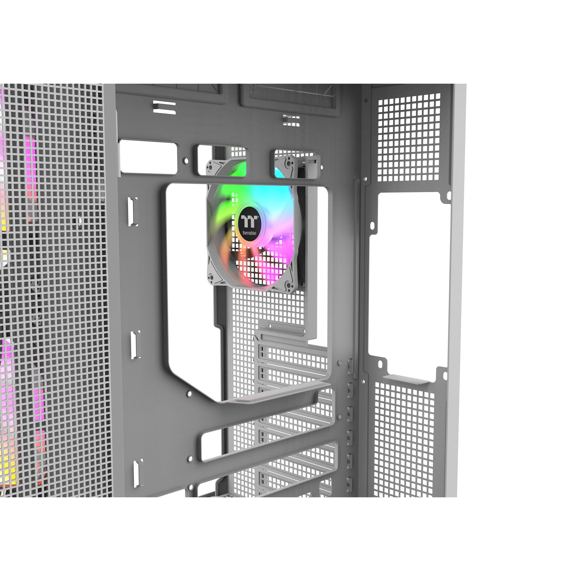Thermaltake view 380 xl ws argb midi tower behuizing (wit houtkleur | 2x usb-a | 1x usb-c | rgb | tempered glass)