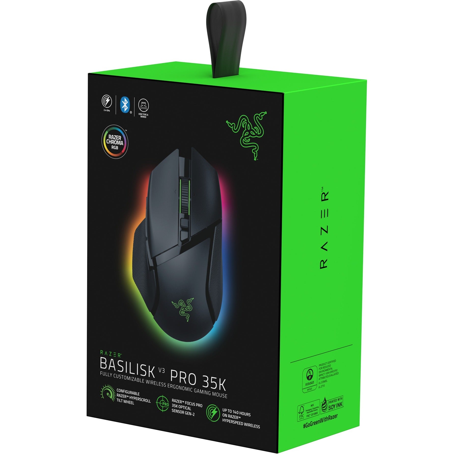 Razer basilisk v3 35k gaming muis (zwart, 35000 dpi, chroma rgb)