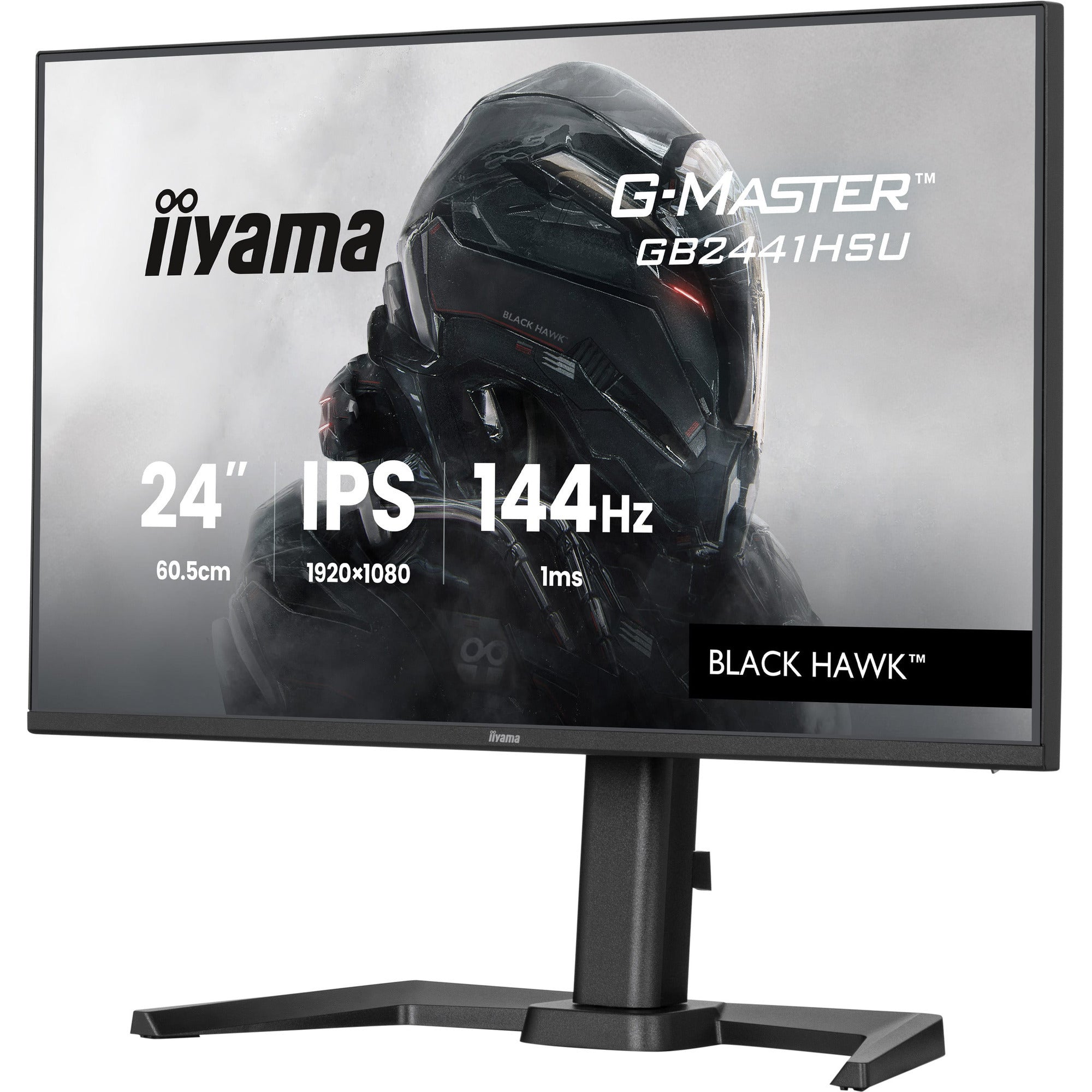 Iiyama g-master black hawk gb2441hsu-b1 23.8 gaming monitor (zwart, hdmi, displayport, 2x usb-a, usb-b, 144 hz)