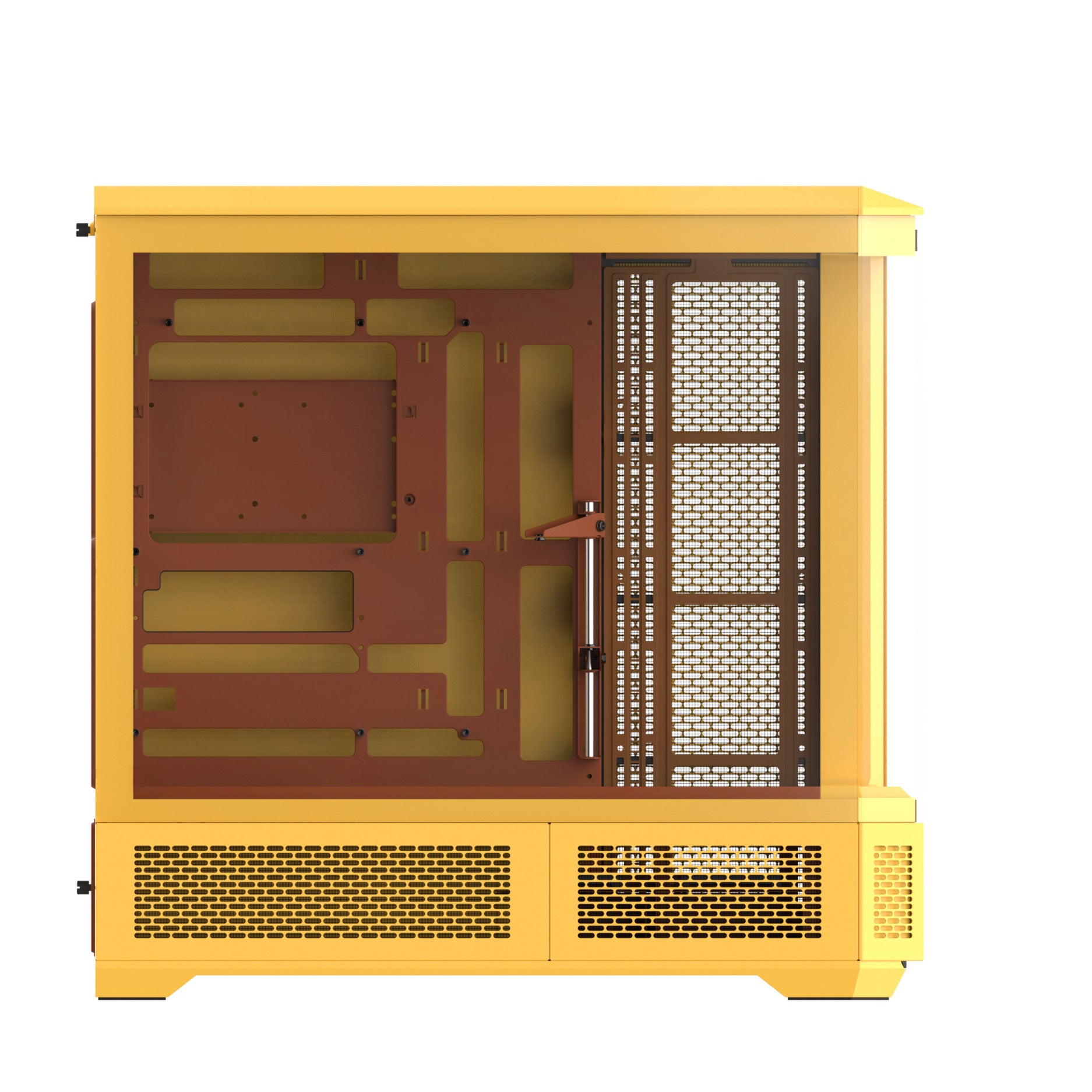 Thermaltake view 600 tg butter caramel big tower behuizing (geel | 2x usb-a | 1x usb-c | tempered glass)