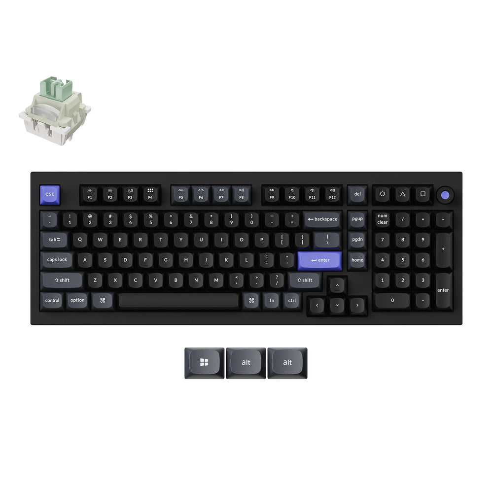 Keychron q5 he 8k magnetic switch keyboard (zwart, us lay-out (qwerty), ultra-fast lime, 96%, rgb leds, osa double-shot pbt, hot swap, knob)
