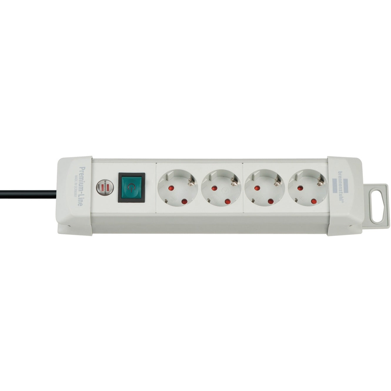 Brennenstuhl Premium-Line 4-Way Power Strip with Switch 1955540100 Power Strip (Light Grey)