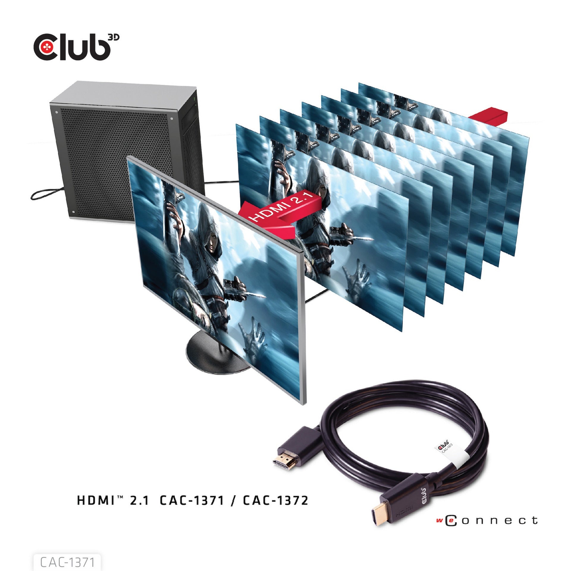 Club 3D Certified Ultra High Speed HDMI 2.1 Cable (Black, 1 Meter, 8K)