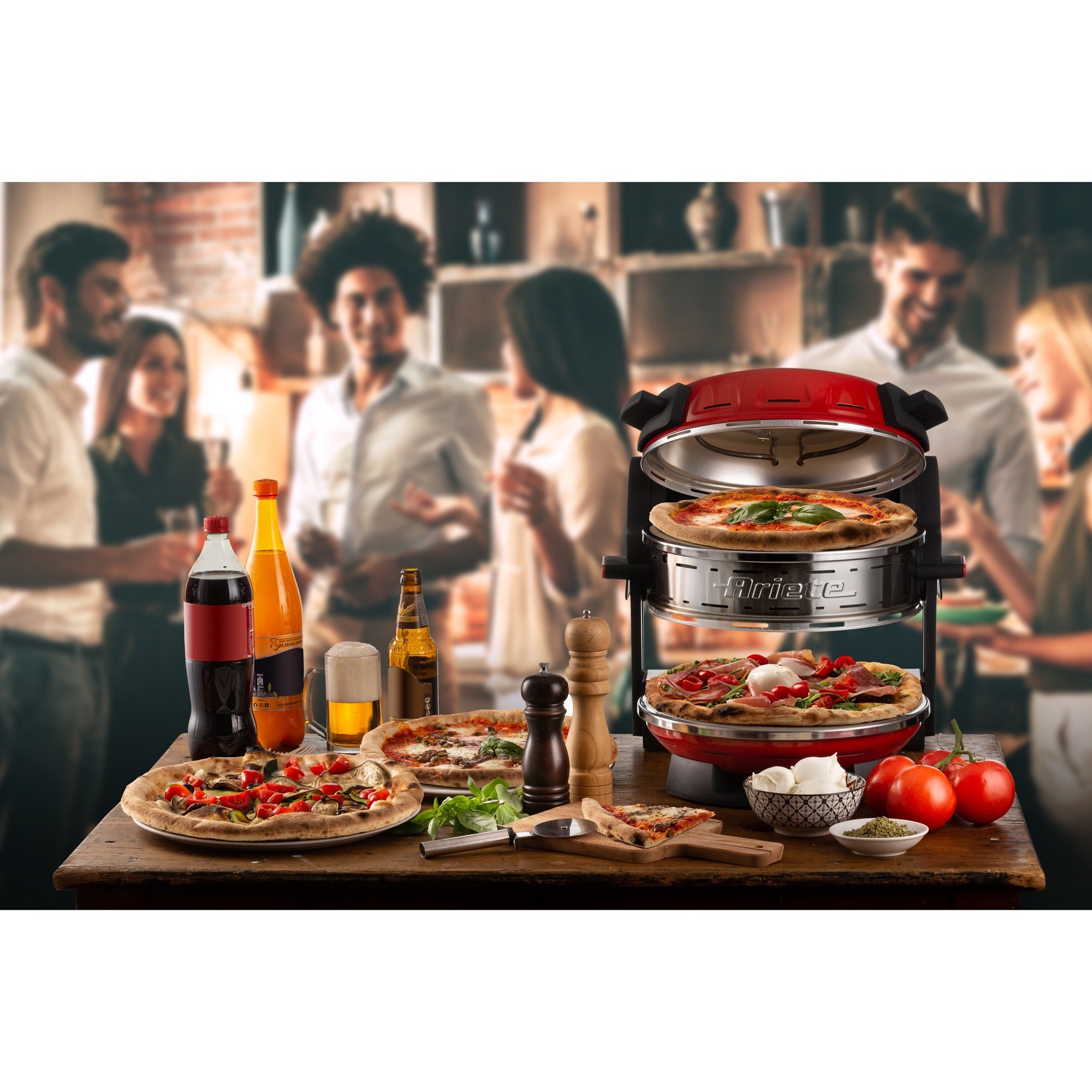Ariete dubbele pizzaoven 0927 00 (rood)
