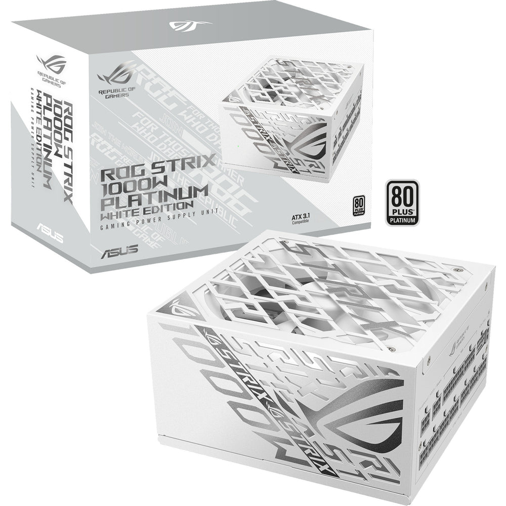 Asus rog strix platinum white edition modulaire 1000 watt voeding (wit, 1x 12v-2x6, 4x pcie)