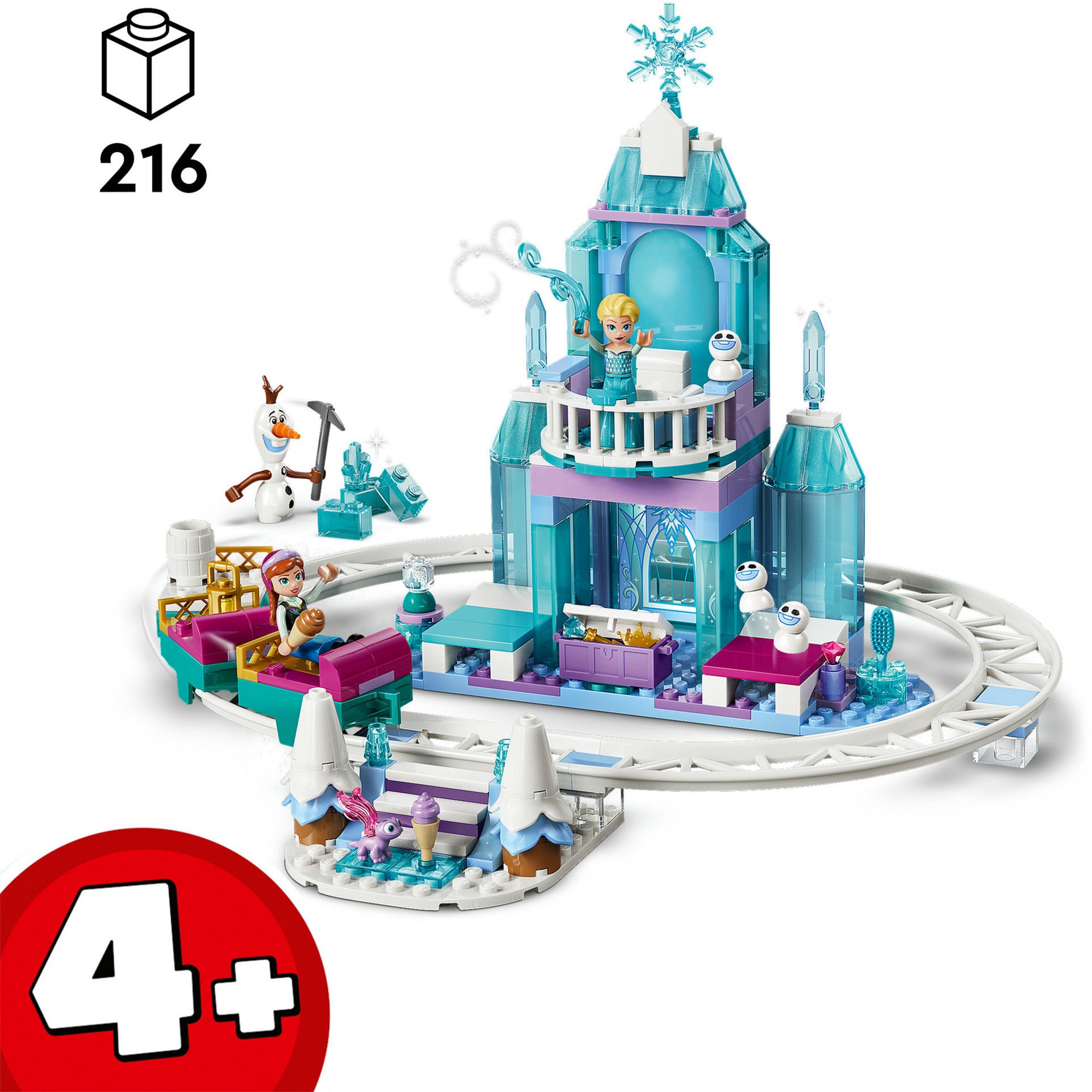 Lego disney princess - elsa's ijskasteel en sneeuwrit constructiespeelgoed (43281)