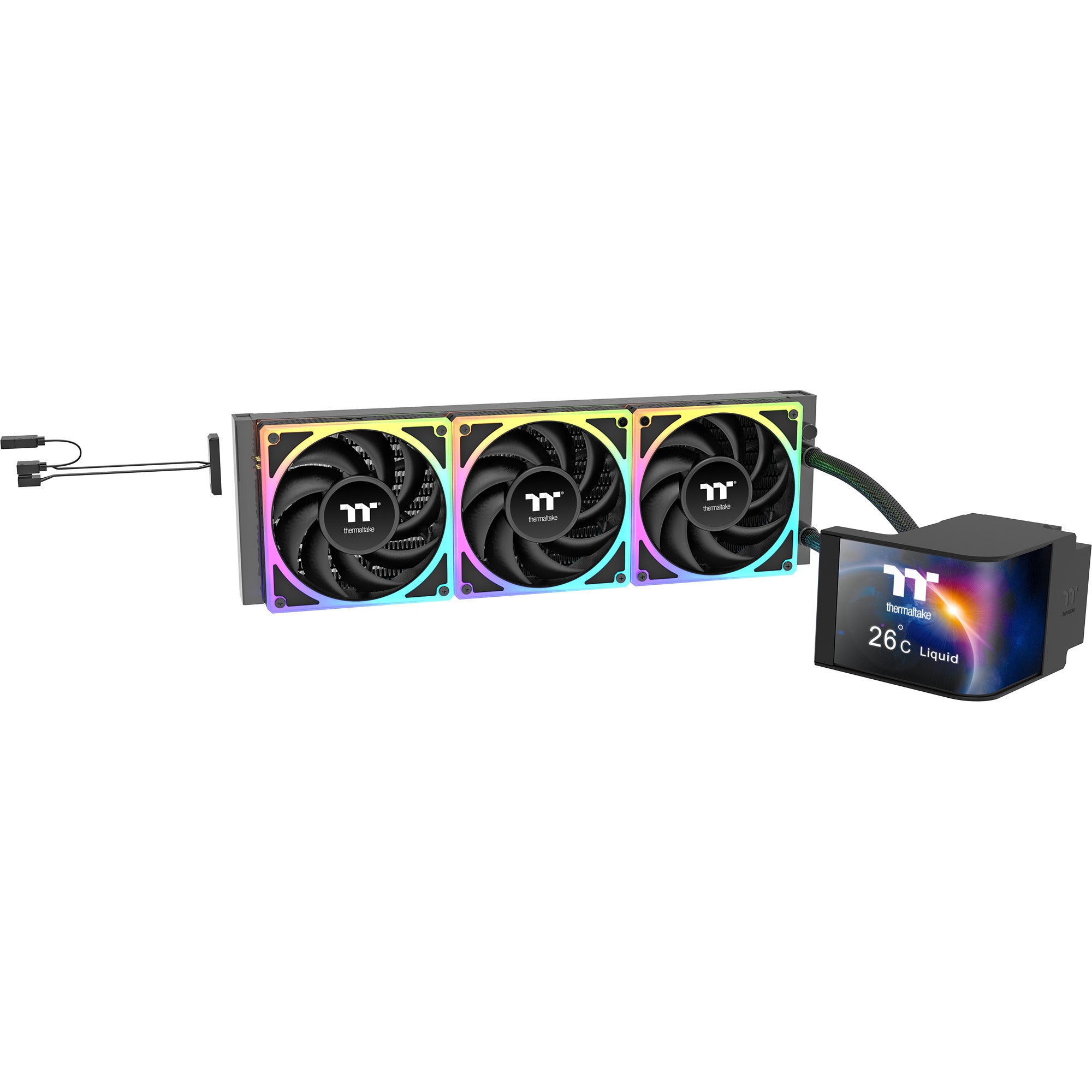 Thermaltake magcurve 360 ultra argb sync aio liquid cooler waterkoeling (zwart)