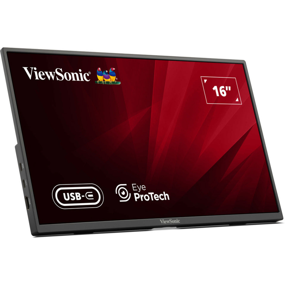 Viewsonic va1650 lichtgewicht draagbare monitor 16 (zwart, 1x hdmi, usb-c)