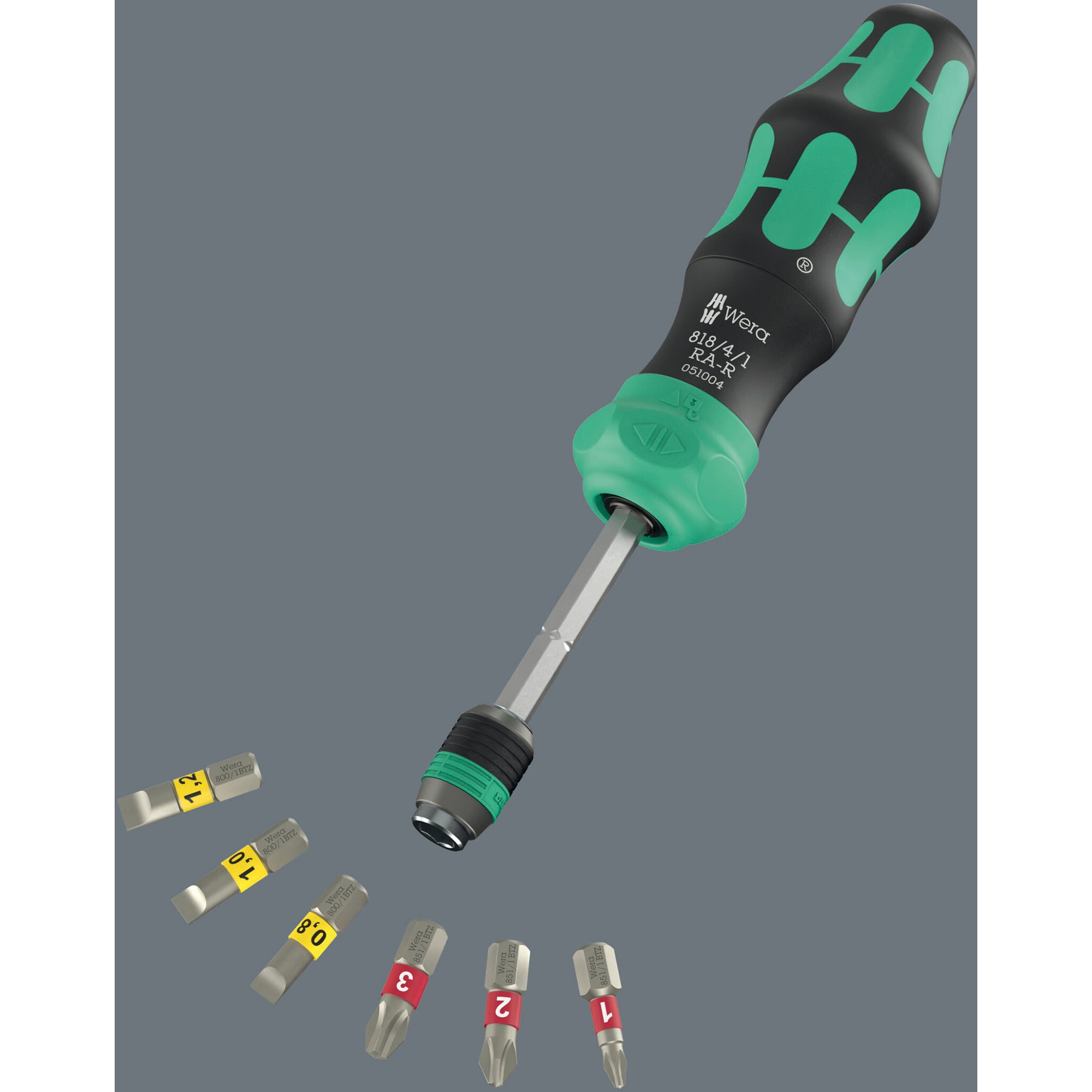 Wera kraftform kompakt 25 ra-r met etui, 6‑delig bitset (zwart groen)