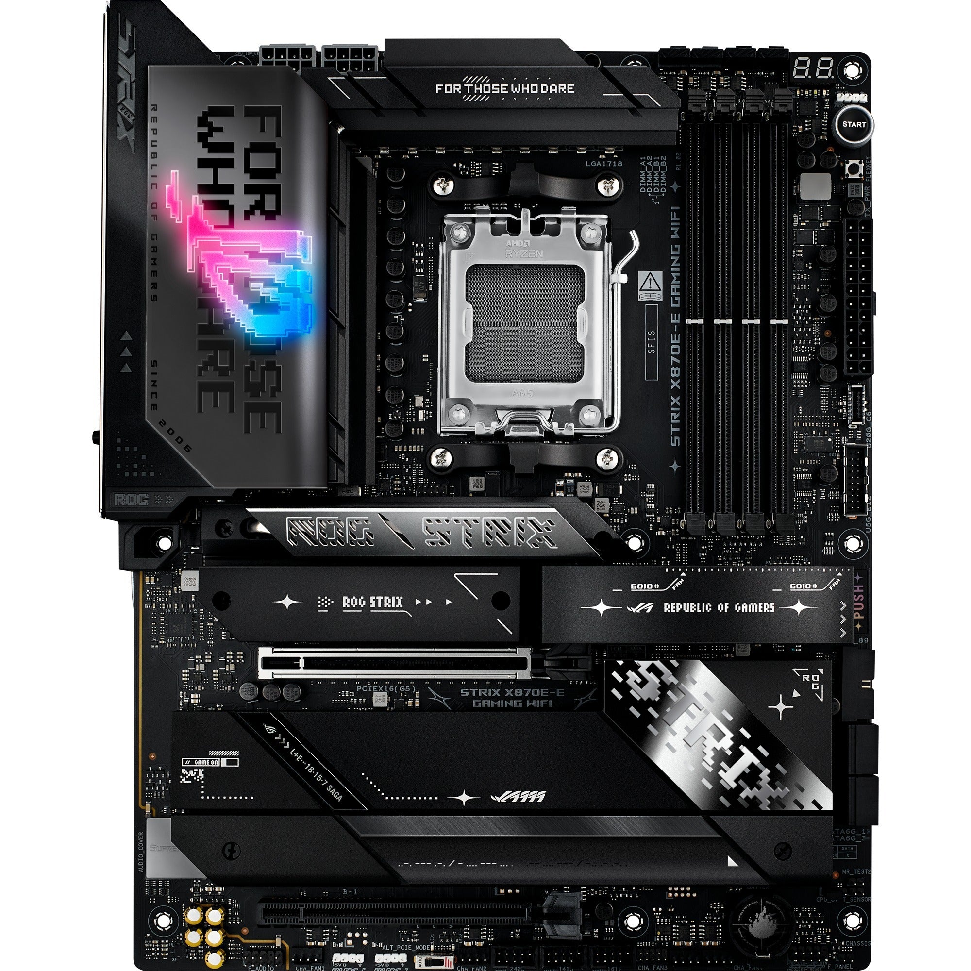 Asus rog strix x870e-e gaming wifi socket am5 moederbord (5gb-lan, wi-fi 7, bt, sound, atx)