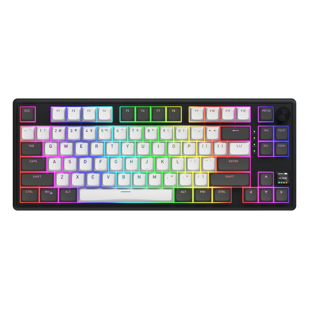 Hator skyfall pro wireless rgb mechanisch gaming toetsenbord (zwart, us lay-out (qwerty), hator aurum vanilla silent, 80% (tkl), rgb, double-shot pbt, hot-swap, 2.4ghz | bluetooth | usb-c)