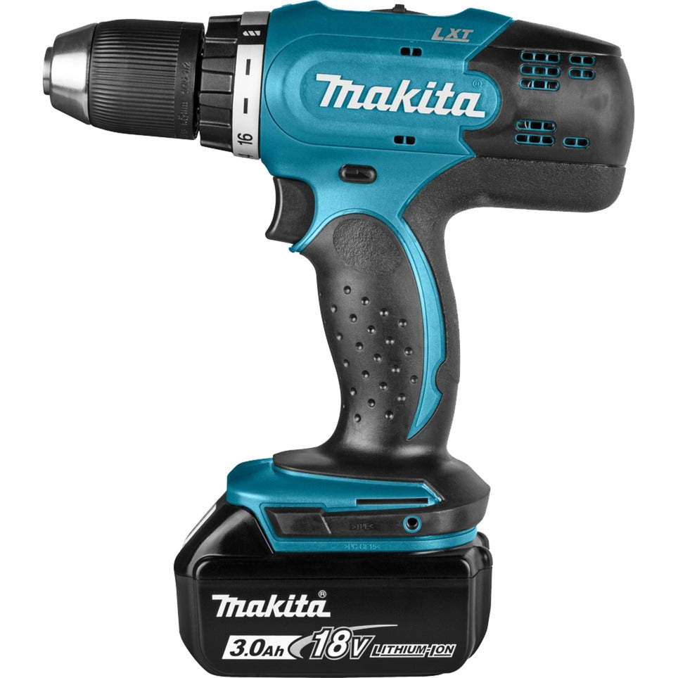 Makita 18 v boor- schroefmachine ddf453sfe schroefboor (blauw zwart, koffer, oplader en 2 accu's inbegrepen)