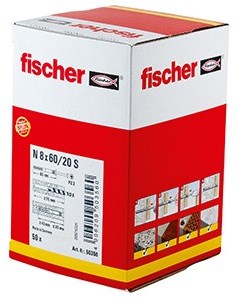 Fischer n 8x60 20 s nagelplug (50) 50 st - 50356