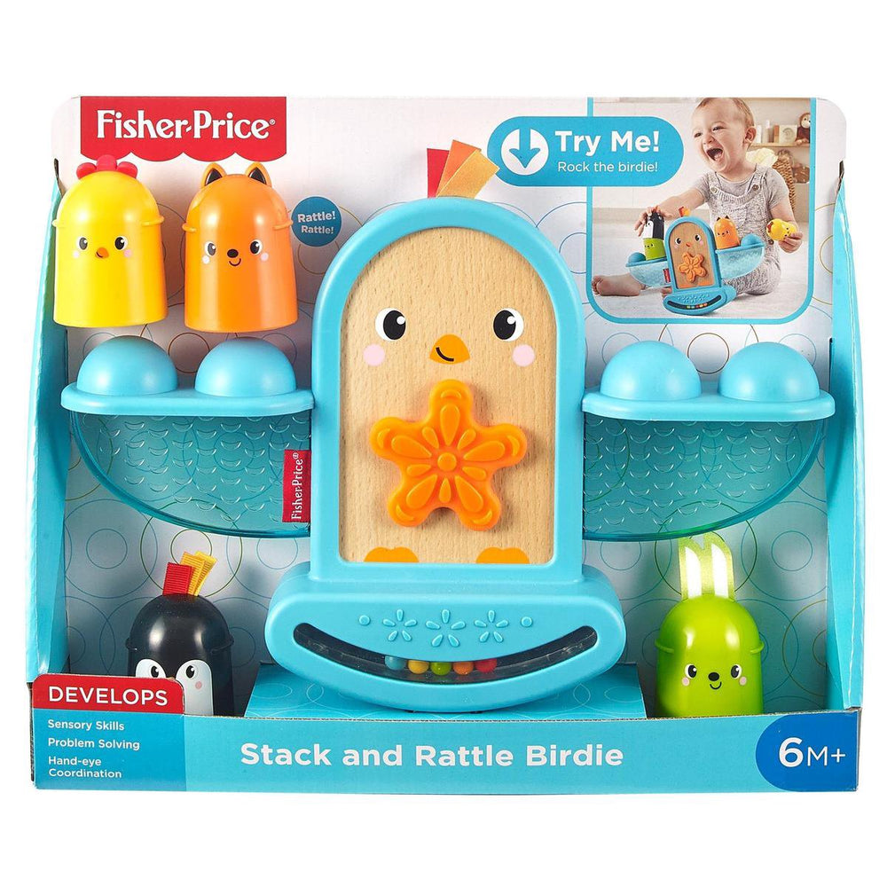 Jonotoys fisher price rammel en stapel balancer vogeltje.