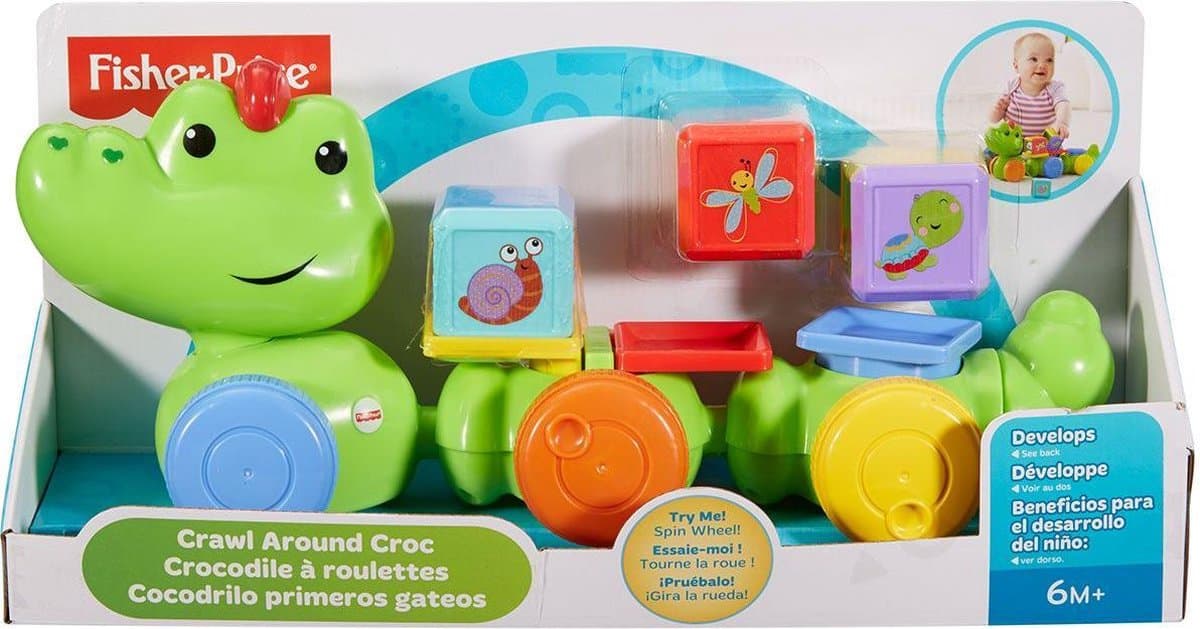 Mattel fisher price domme safari krokodil met speelkubussen