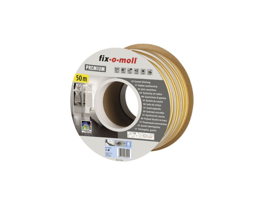 Fix-o-moll Tochtband P profiel 50 mx 9 mm 2,5-5 mm wit