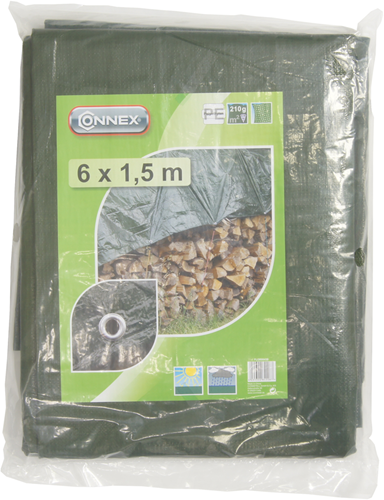 Connex afdekzeil 6x1.5m voor hout 250g - flor80435