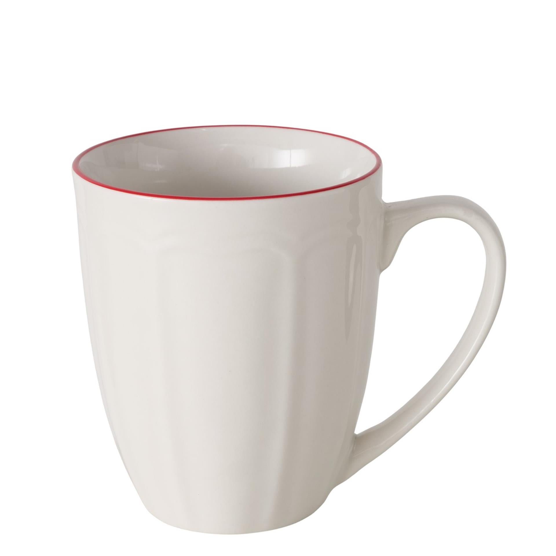 Boltze home mok hedda 330ml ø9xh10,5cm wit rood
