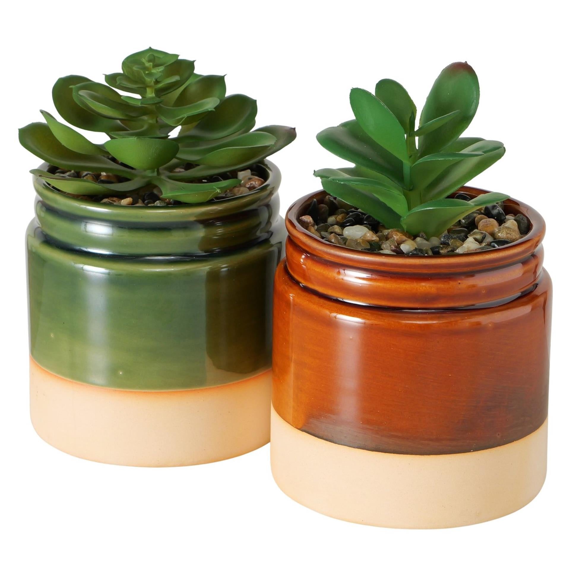 Boltze home kunstplant succulent in pot ø9,5xh14cm