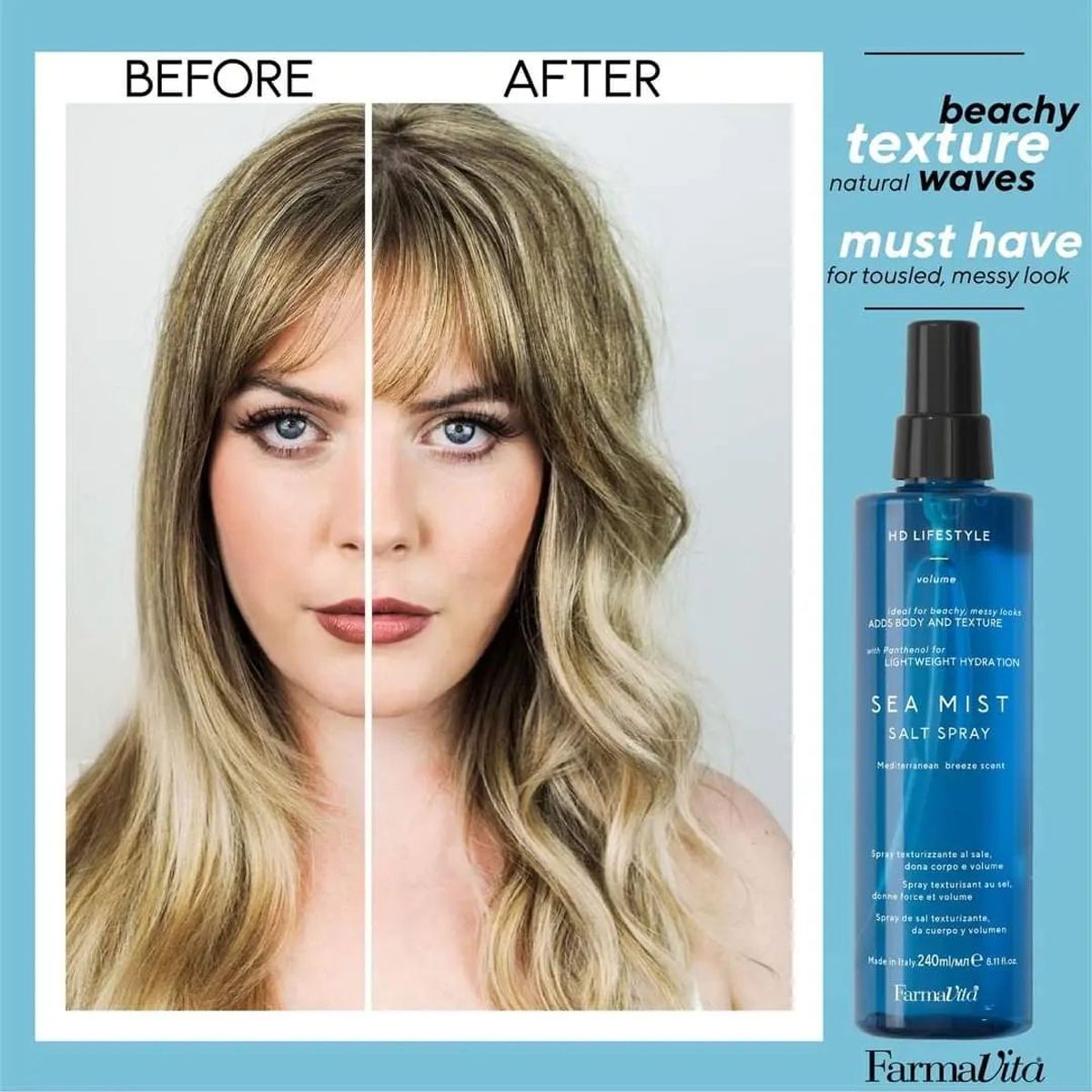 Farmavita hd lifestyle sea mist salt spray 240ml