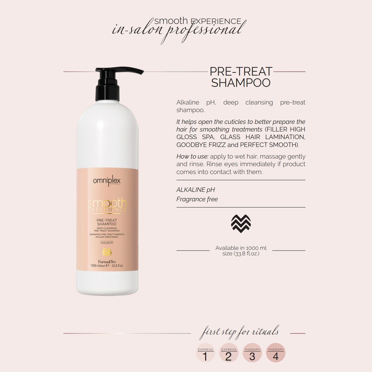 Farmavita omniplex smooth experience pre-treat shampoo 1000ml