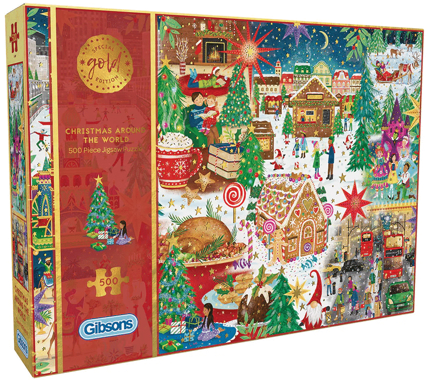 Intro gibson kerst puzzel christmas around the world 500 stukjes